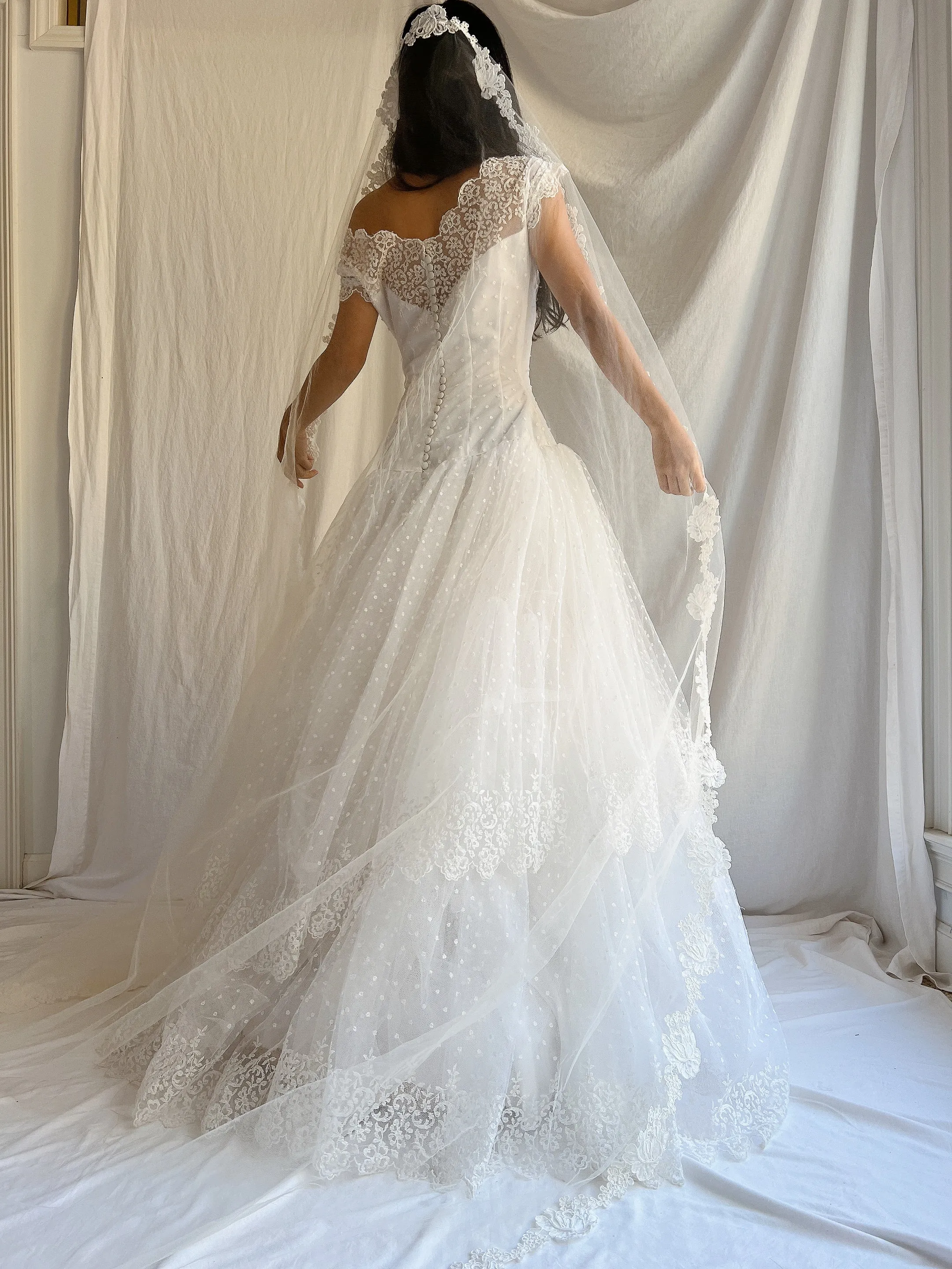 1950s Mantilla Alecon Cathedral Veil
