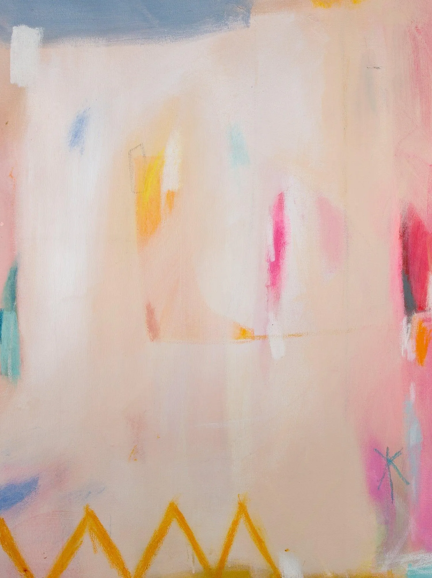 Abstract art print, pink wall art, large modern wall art, abstract painting print, beige wall decor, canvas print, Camilo Mattis