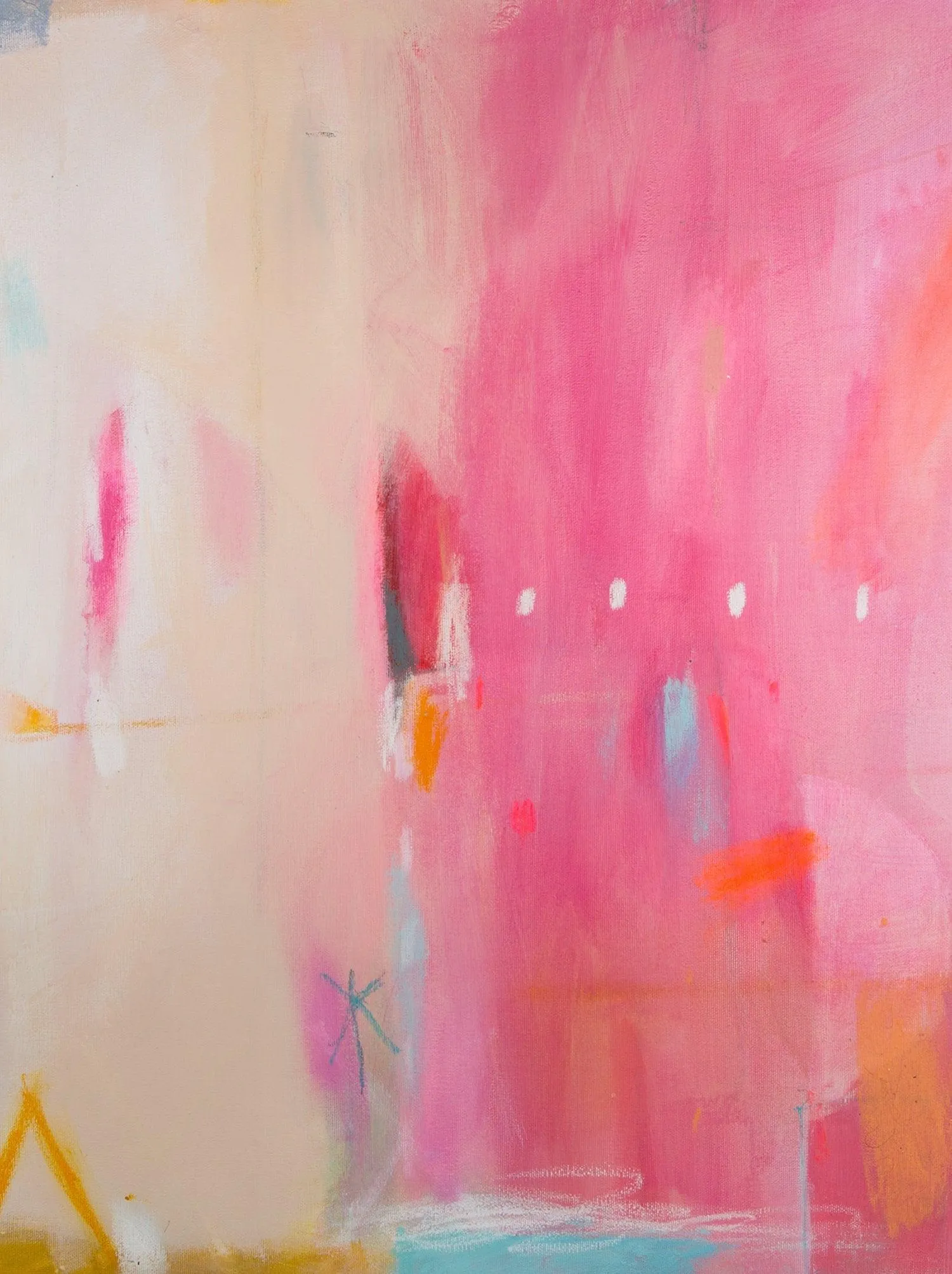 Abstract art print, pink wall art, large modern wall art, abstract painting print, beige wall decor, canvas print, Camilo Mattis