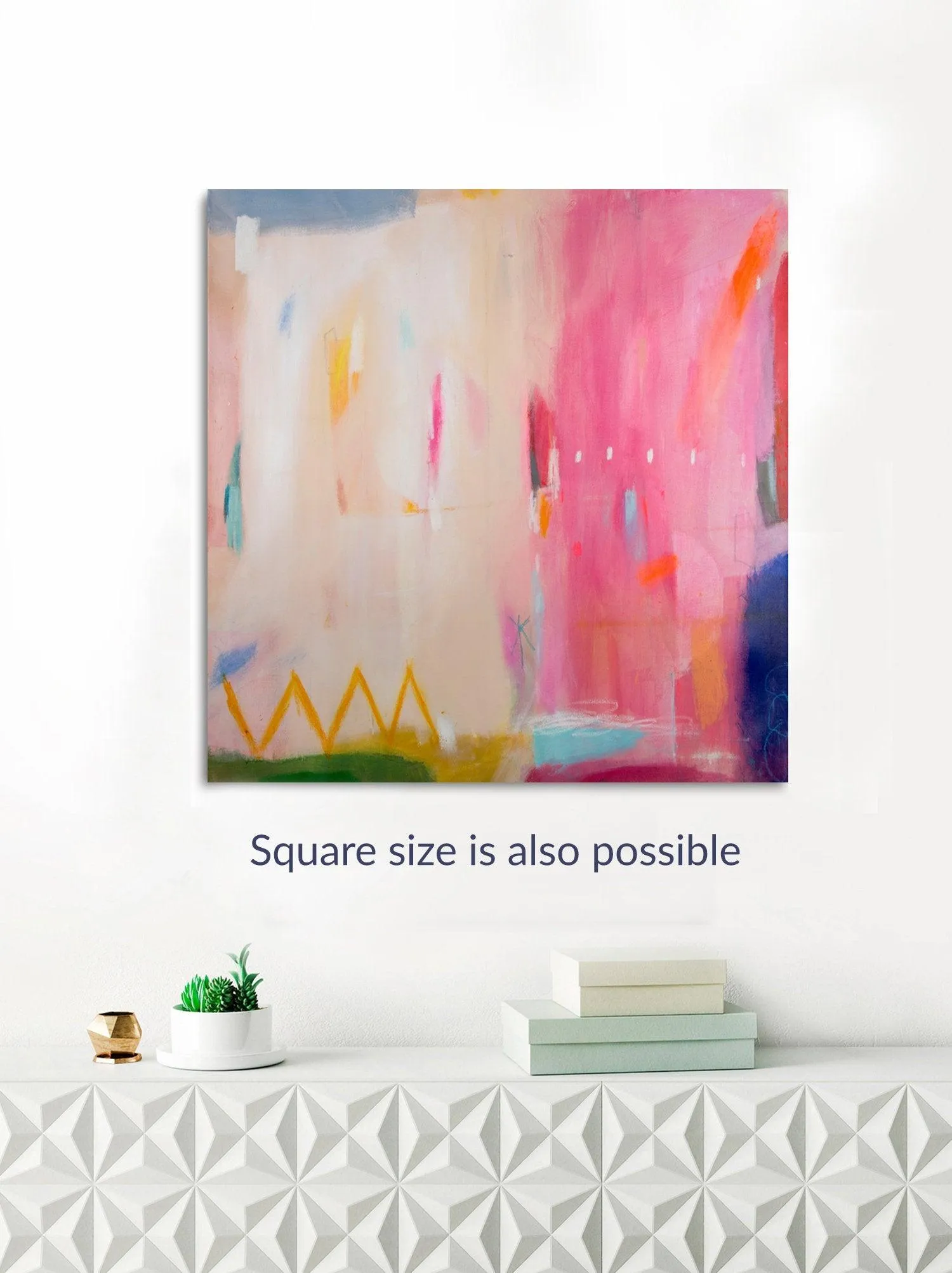 Abstract art print, pink wall art, large modern wall art, abstract painting print, beige wall decor, canvas print, Camilo Mattis