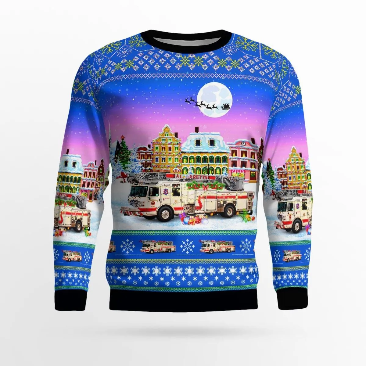 Alpharetta, Georgia, Alpharetta Fire Department All Over Printed Ugly Christmas Sweater