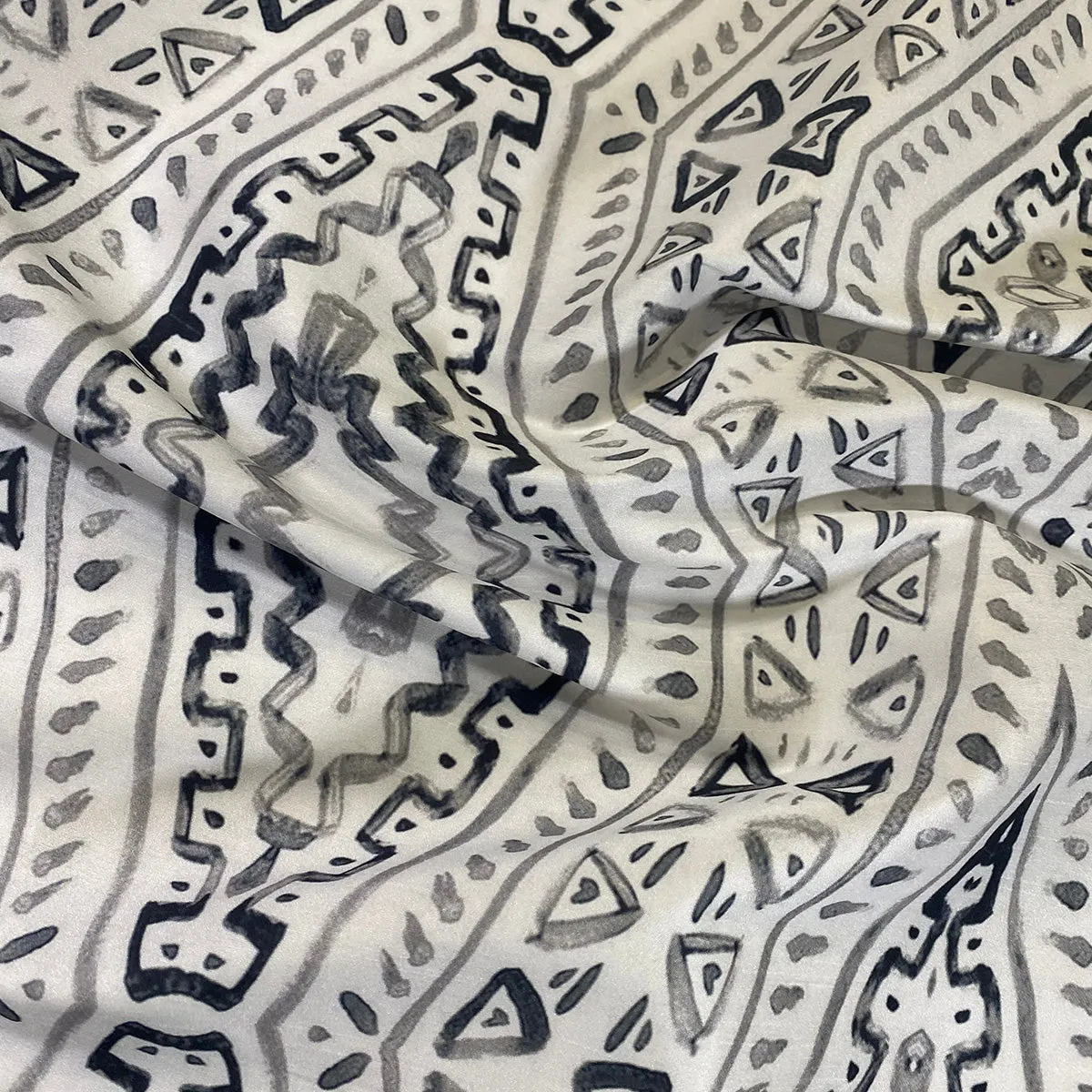 Aztec Print (Dupioni) Table Runner in Steel Blue