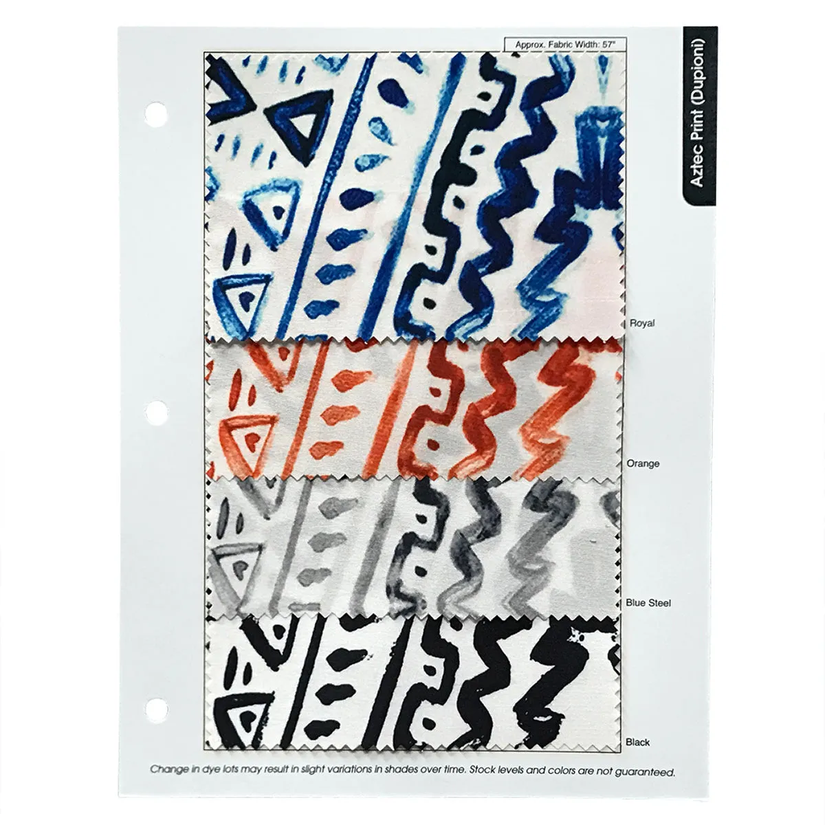Aztec Print (Dupioni) Table Runner in Steel Blue