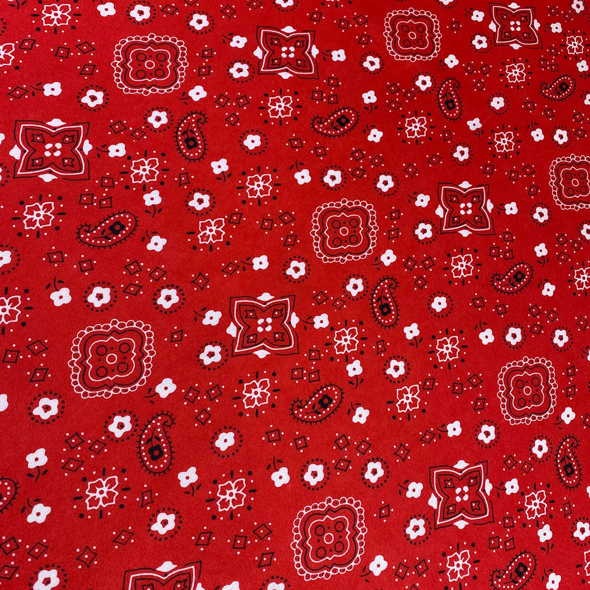 Bandana (Poly Print) Wholesale Fabric in Red