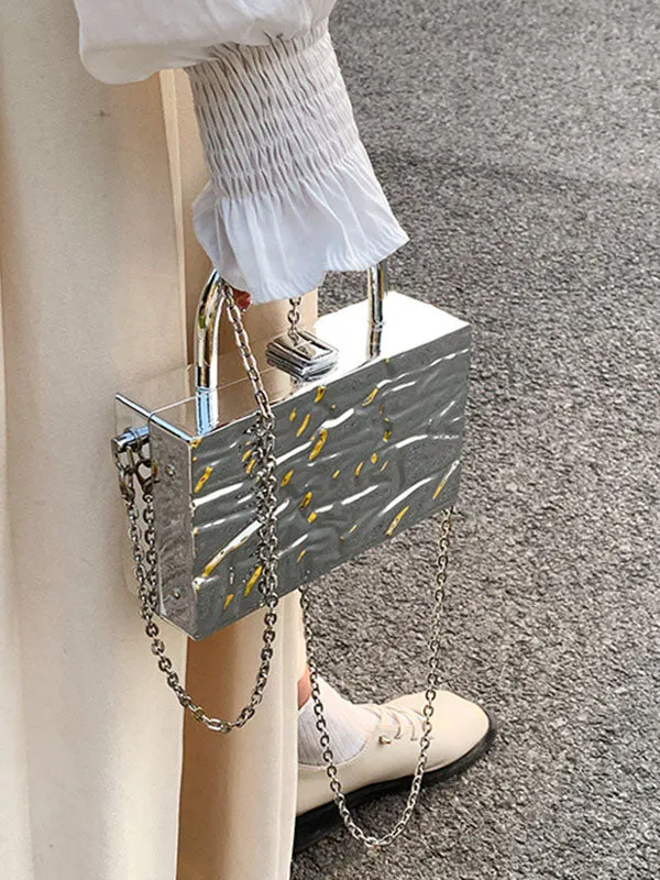 Chains Solid Color Crossbody Bags Handbags