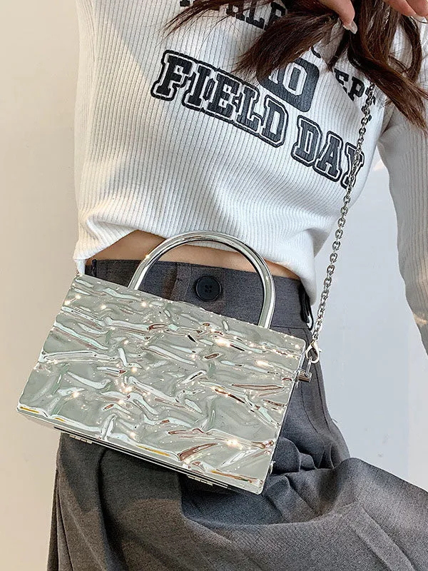 Chains Solid Color Crossbody Bags Handbags