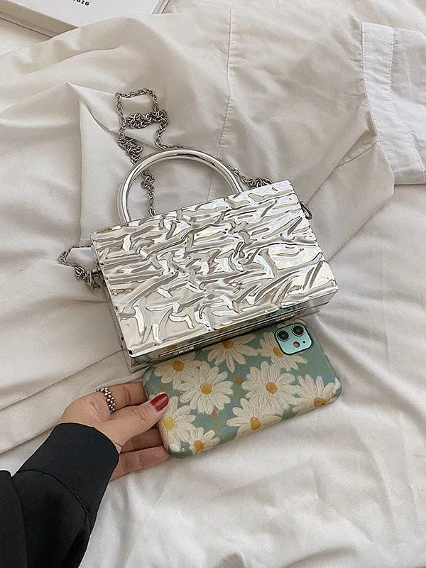 Chains Solid Color Crossbody Bags Handbags