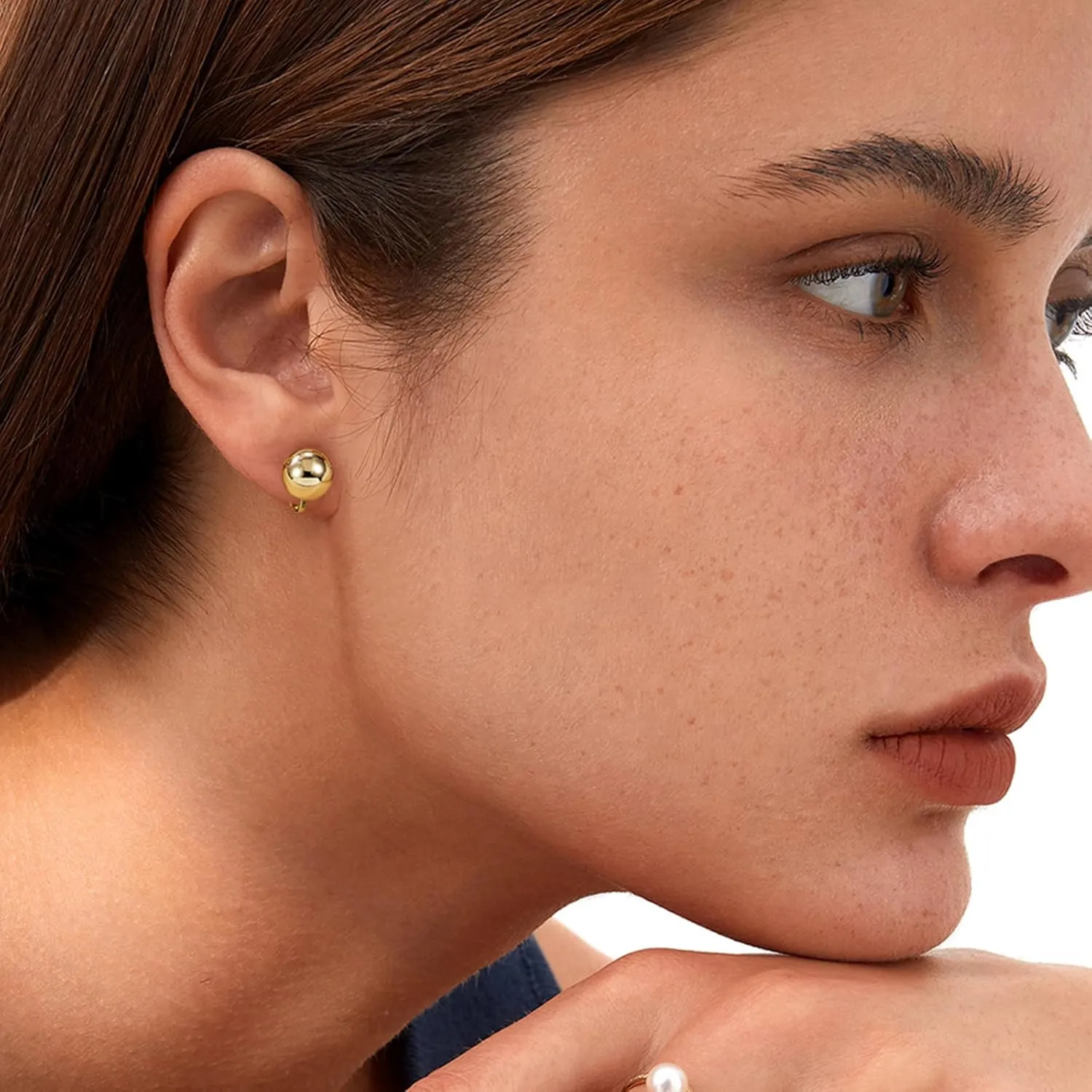 Clip on Earrings for Women Gold Ball Earrings 14K Gold Silver Plated Ball Earrings Non Pierced Earrings for Women Jewelry for Her