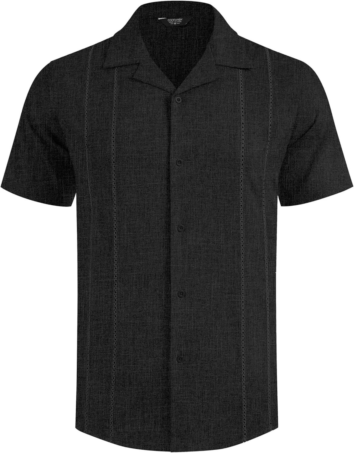 COOFANDY Guayabera Shirts for Men Cuban Short Sleeve Button Down Summer Shirts Linen Shirts