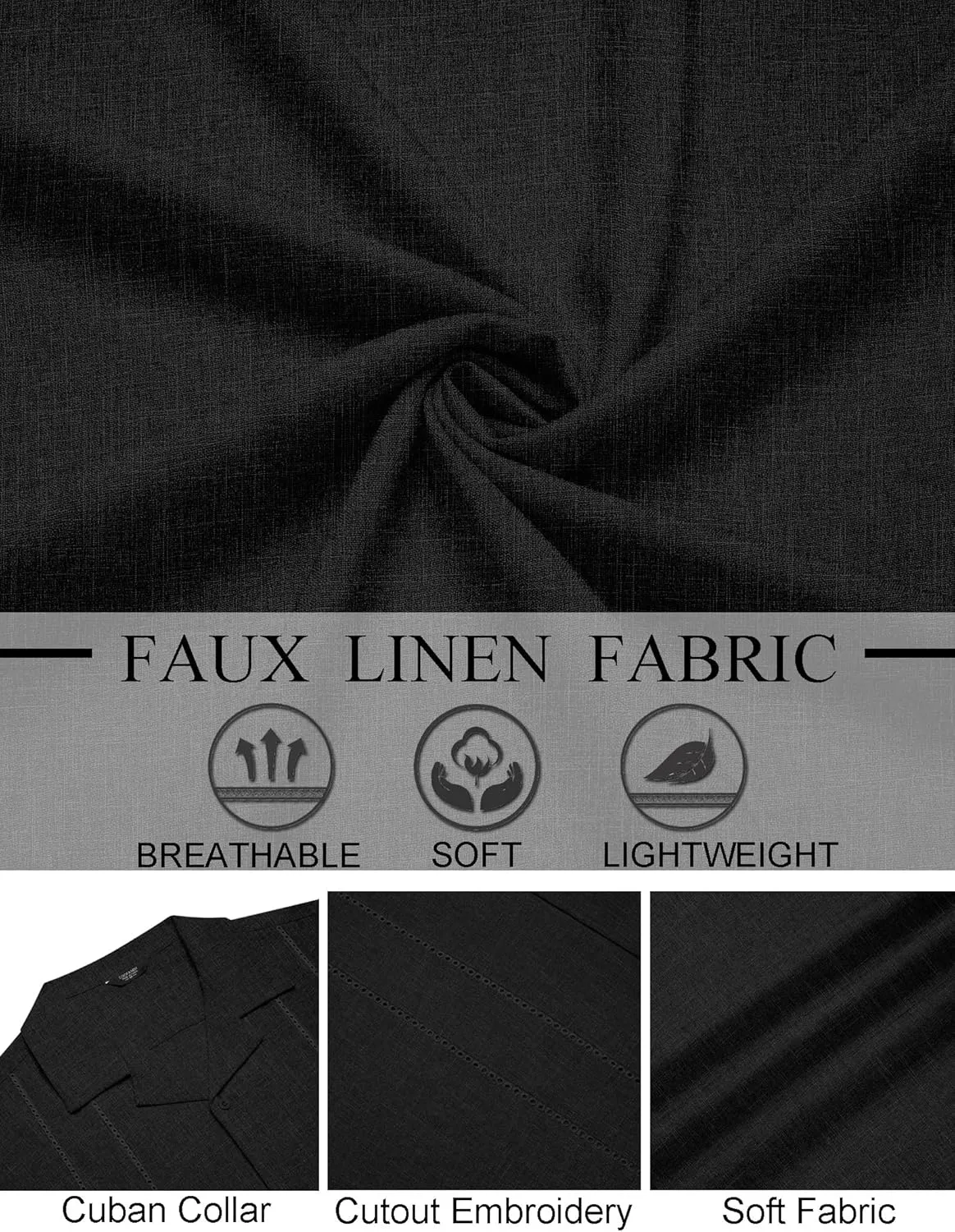 COOFANDY Guayabera Shirts for Men Cuban Short Sleeve Button Down Summer Shirts Linen Shirts