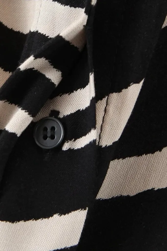 Cyra Black and White Loose Dress