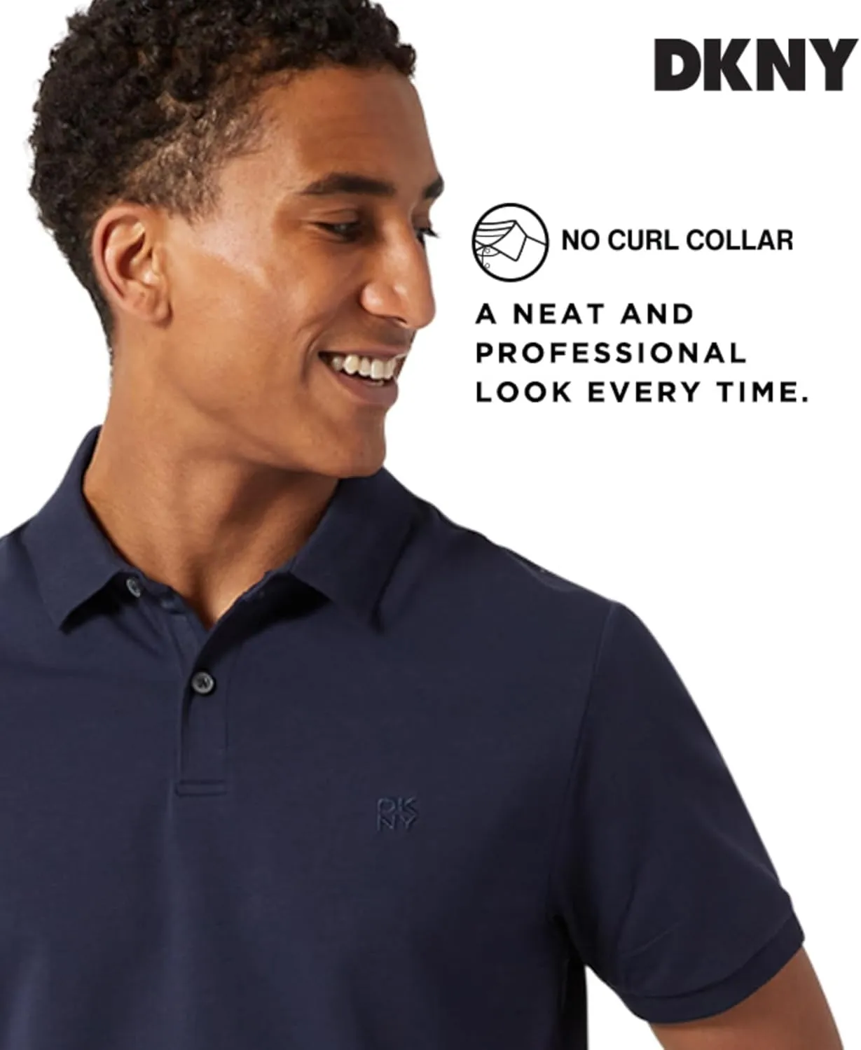DKNY Polo Shirts for Men - Soft Stretch Casual Cotton Mens Polo Shirts | Modern Fit Short Sleeve Mens Polos