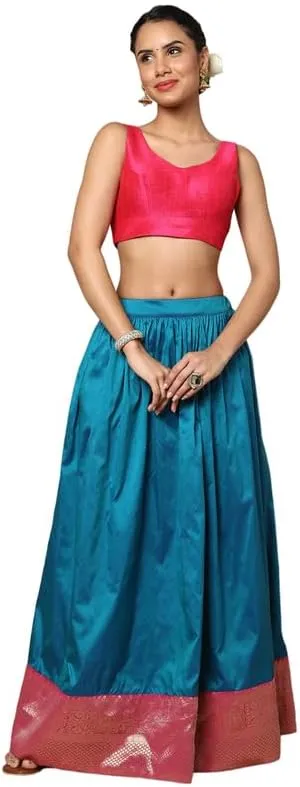 Dupion Solid Saree Blouse Top Sweetheart Neck Sleeveless Hook and Eye Closure Back Open Choli Sari