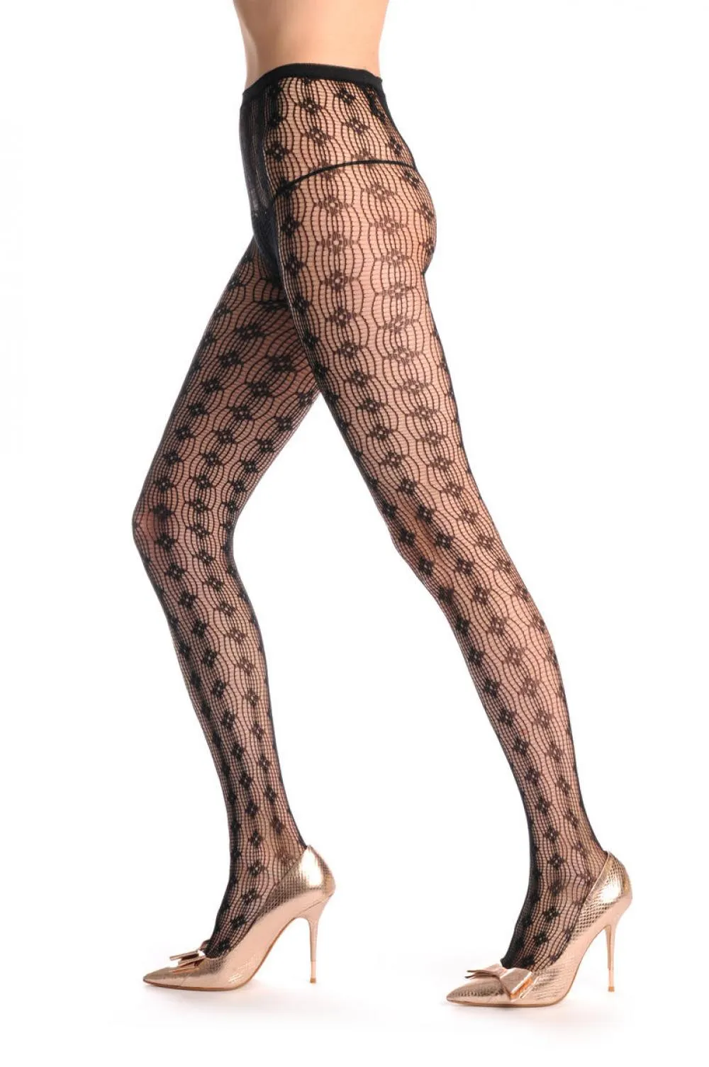Eight Lines Stripes With Black Rectangles Fishnet