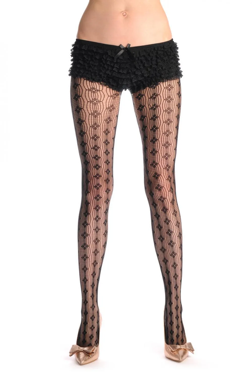 Eight Lines Stripes With Black Rectangles Fishnet