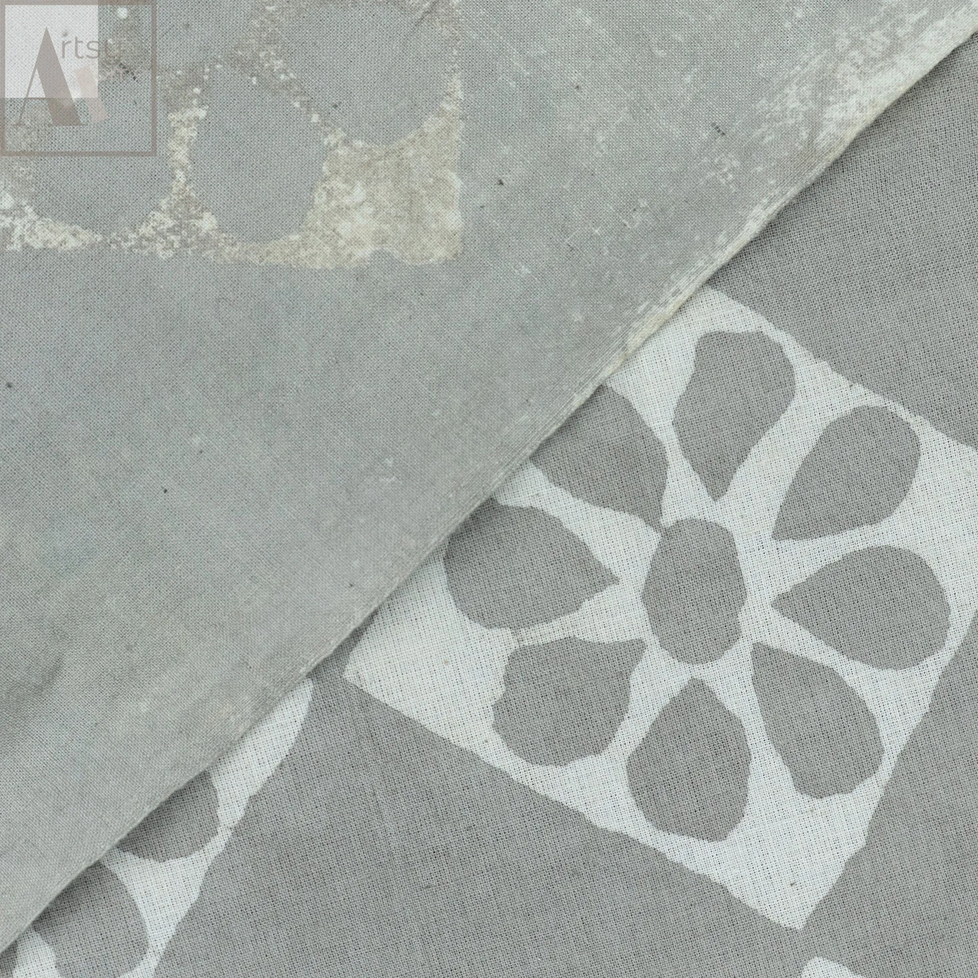 Floral Block Printed Voile Cotton Organic Cotton Fabric