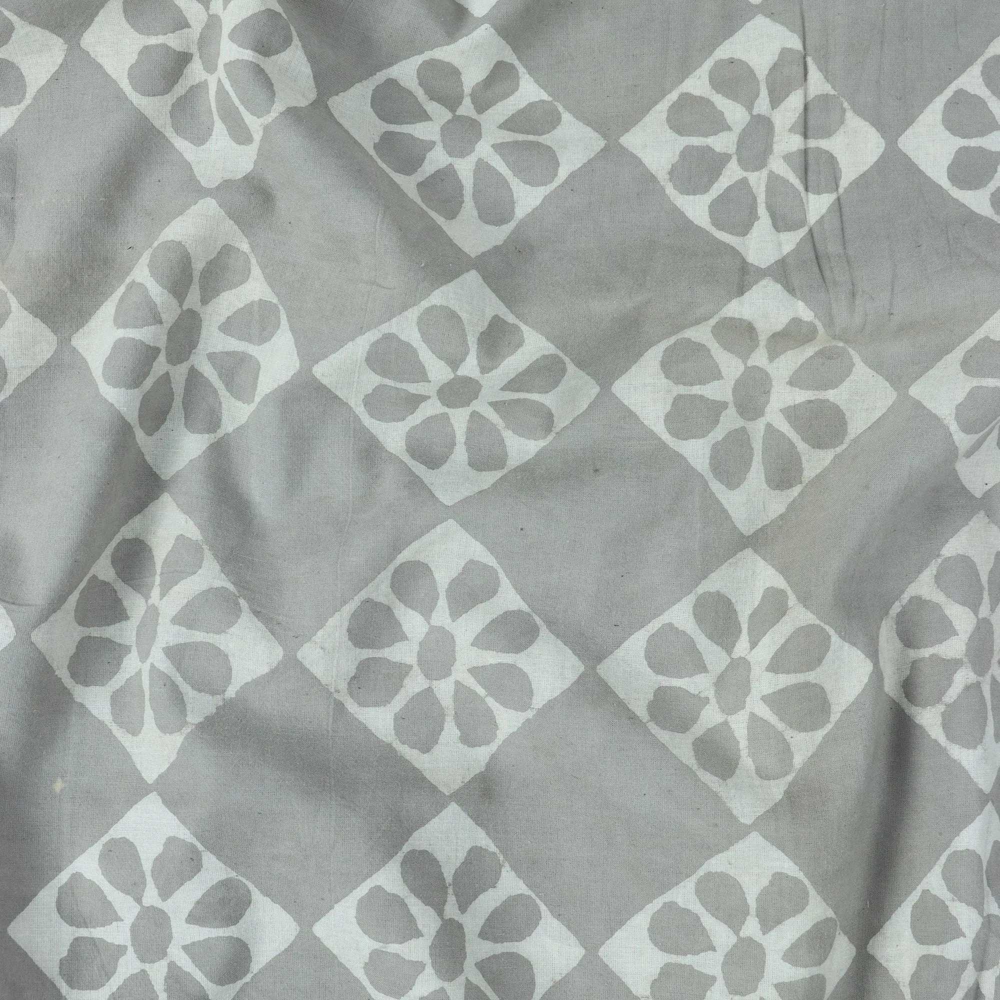 Floral Block Printed Voile Cotton Organic Cotton Fabric