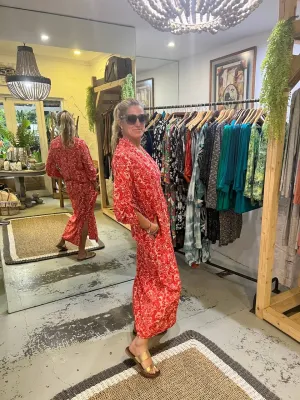 Flory red paisley