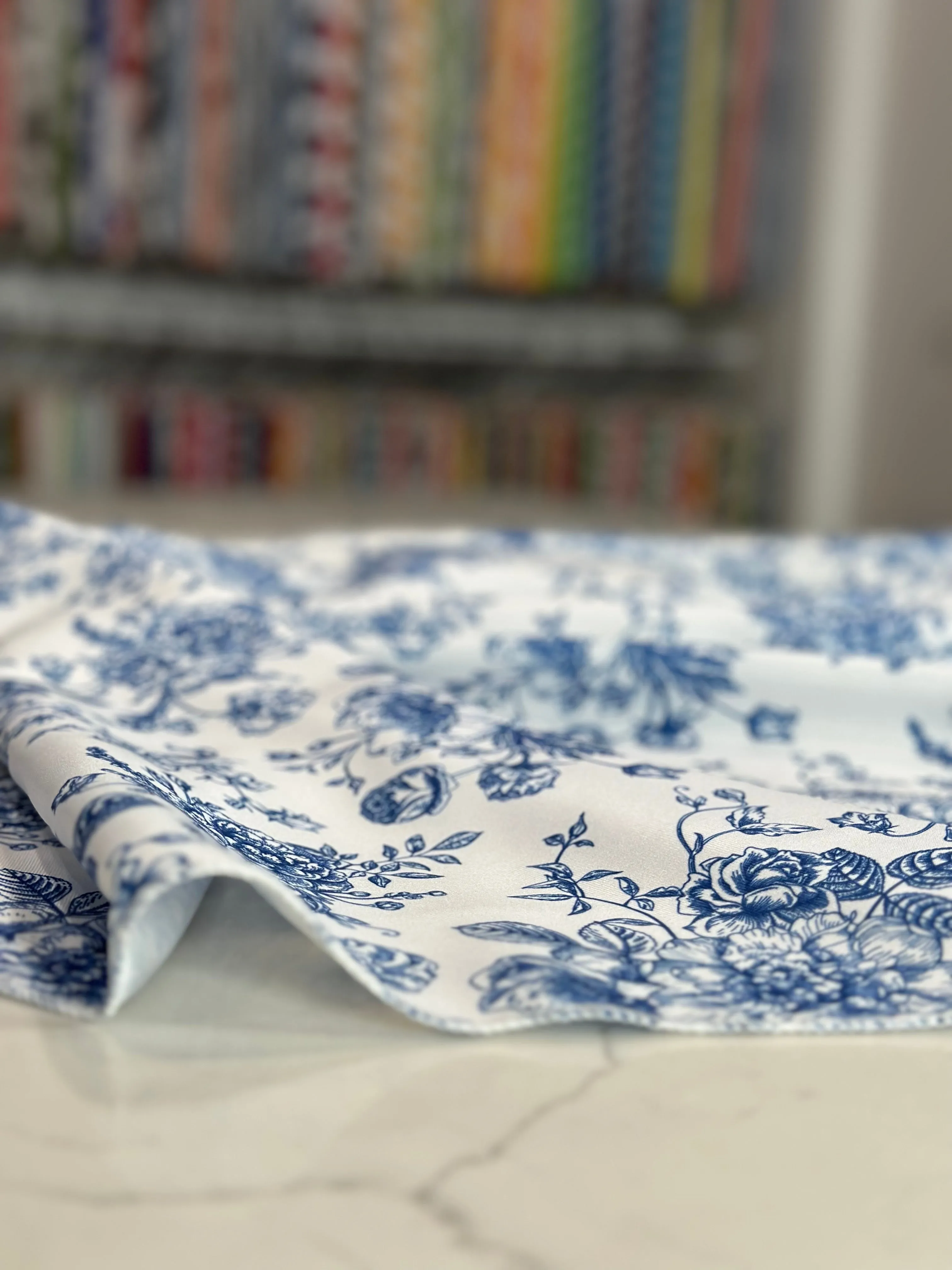 French Toile (Poly Print) Table Linen