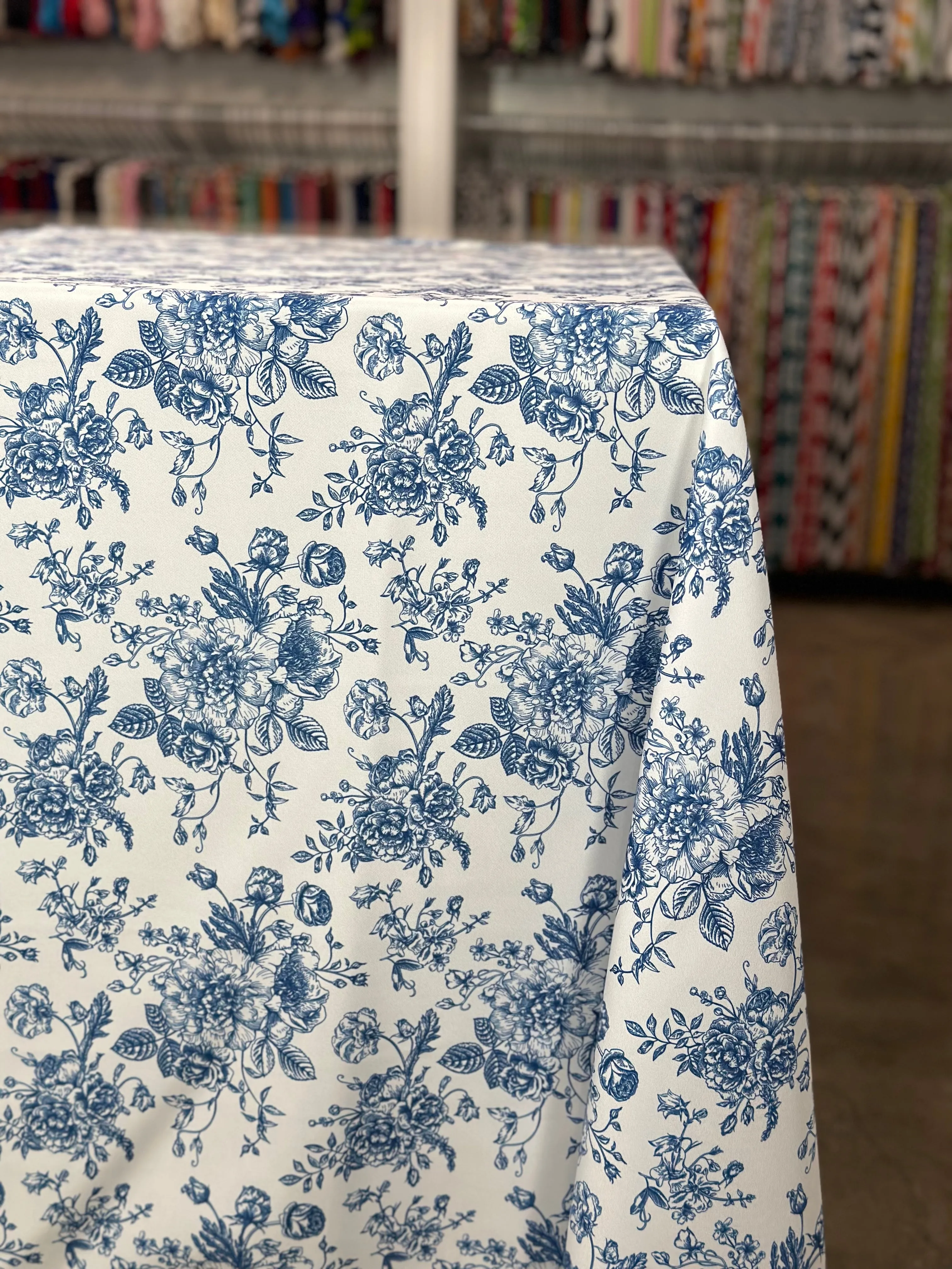 French Toile (Poly Print) Table Linen
