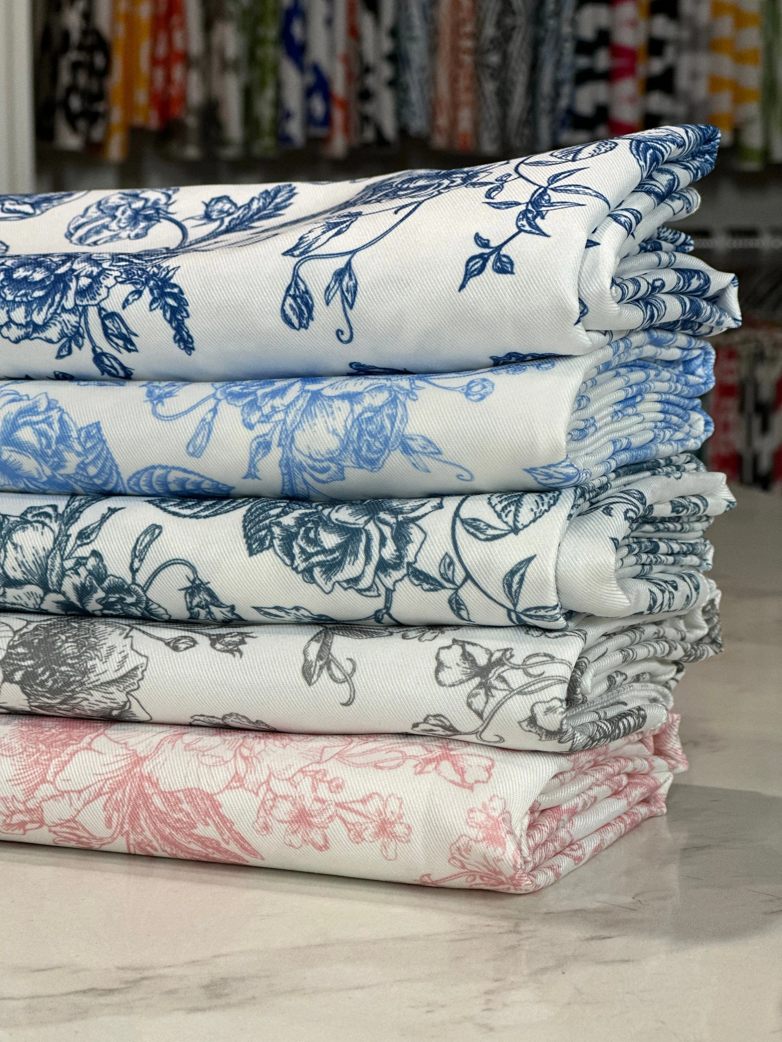 French Toile (Poly Print) Table Linen