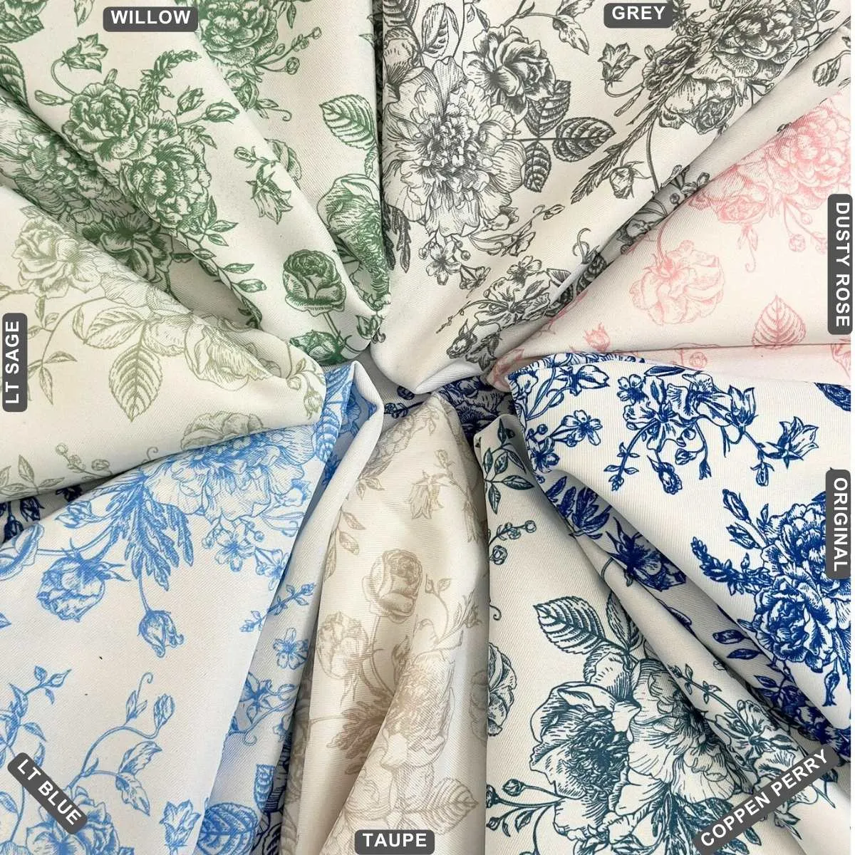French Toile (Poly Print) Table Linen