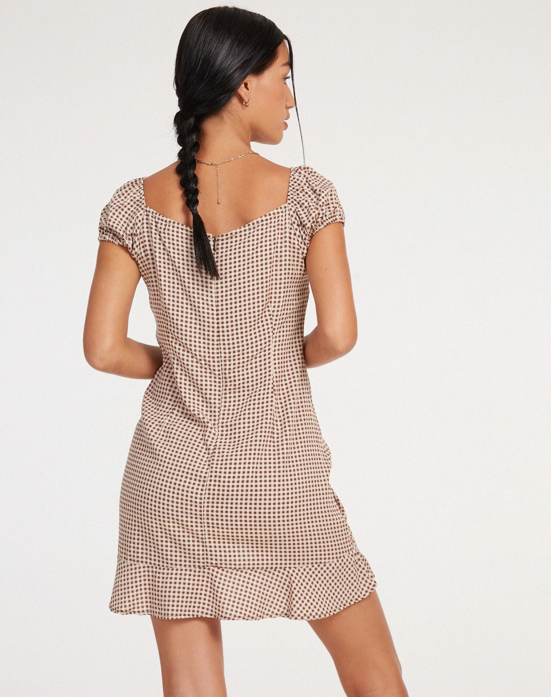 Galaca Mini Dress in Mini Gingham