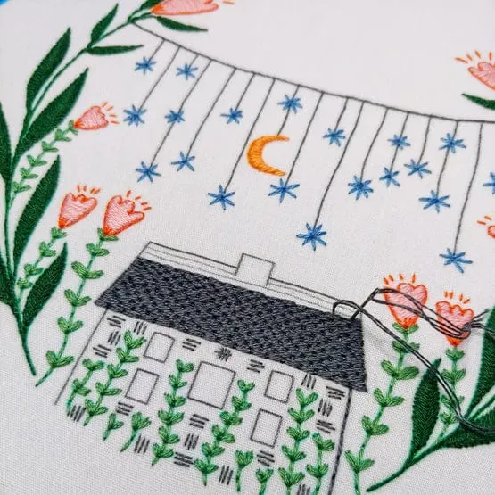 Golden Slumbers Embroidery Kit - Cozyblue Handmade