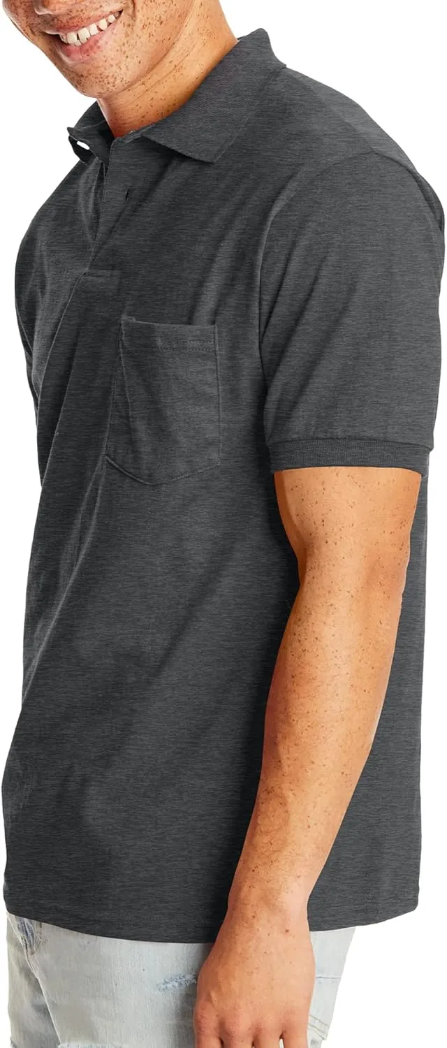 Hanes Men's Short-Sleeve Jersey Pocket Polo (Pack of 2)
