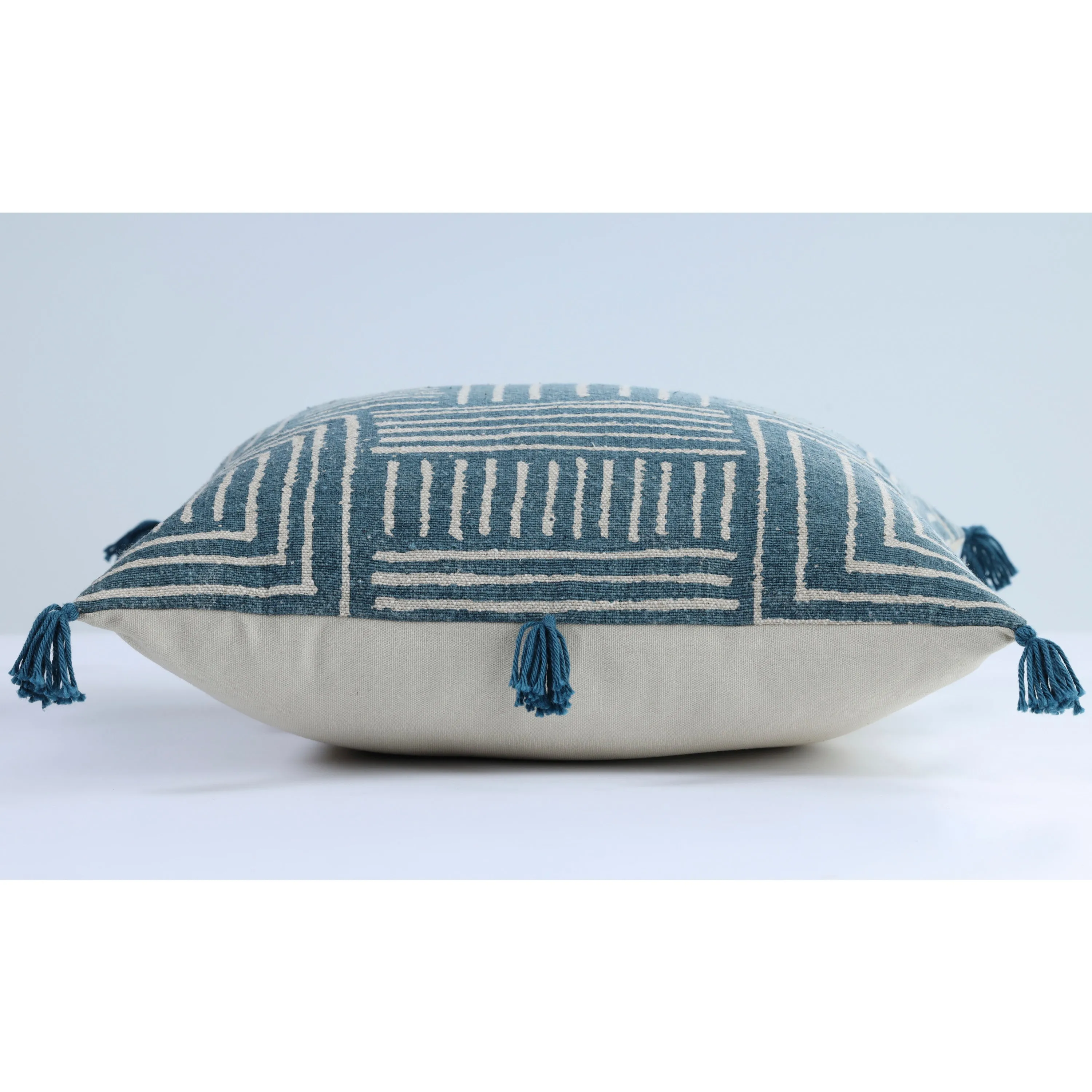 Indoor Abstract Blocks Blue 18-inch Throw Pillow