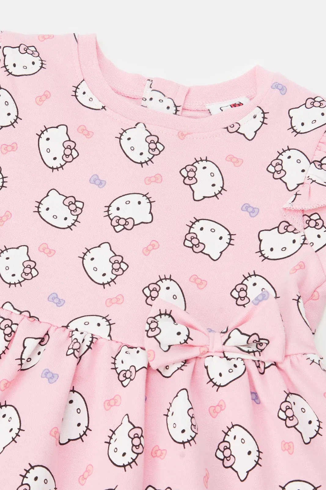 Infant Girls Pink Hello Kitty Print Dress