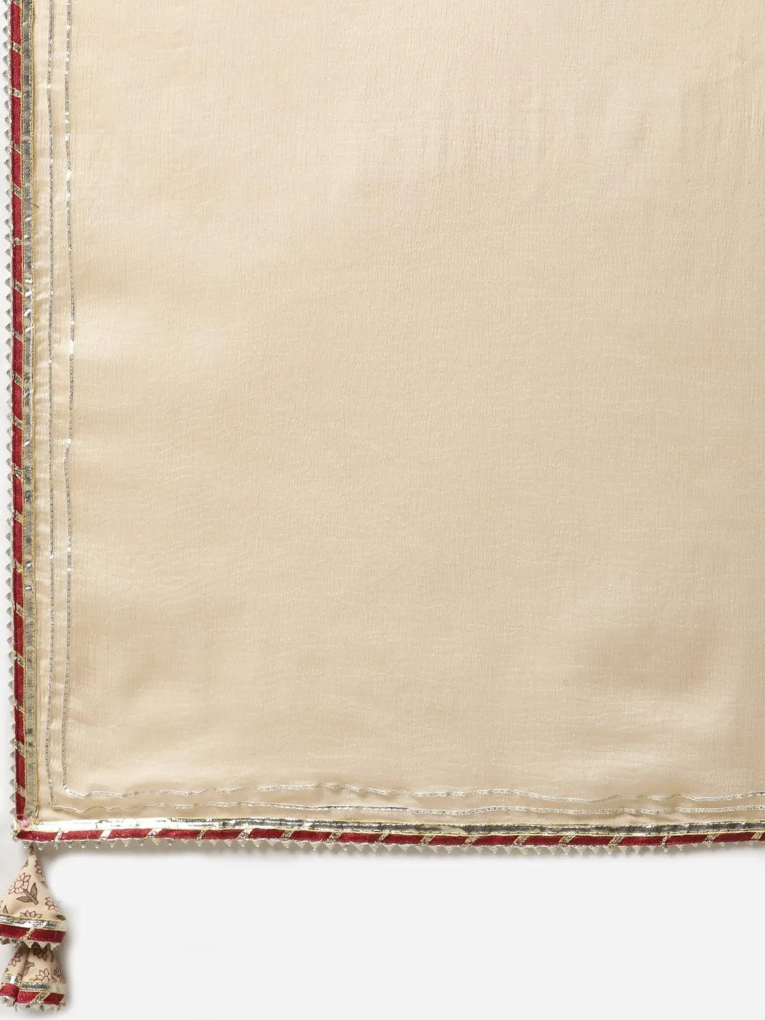 Jashvi Beige Color Cotton Straight Kurta Pant Set with Dupatta