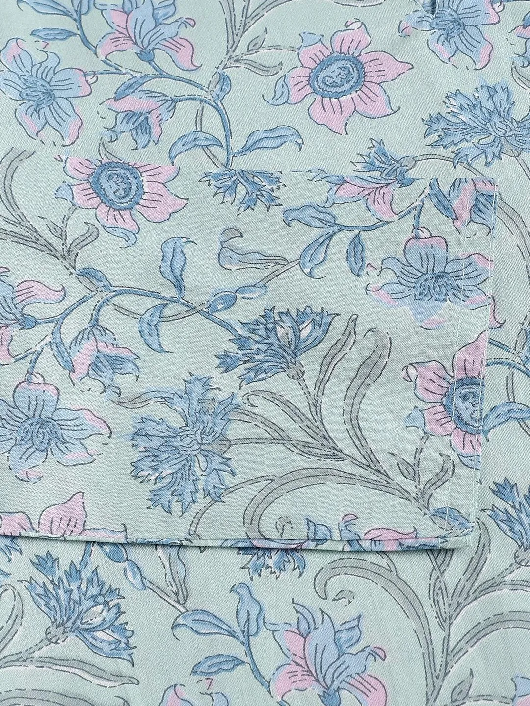 Jashvi Taurquoise Blue Printed Loungewear/Nightwear