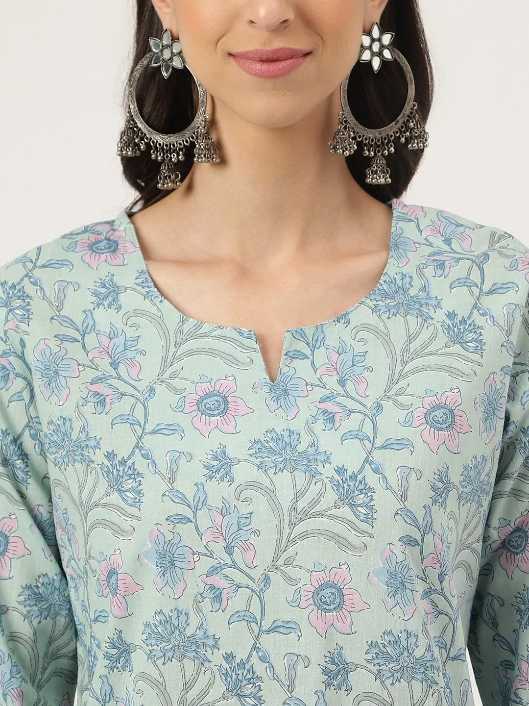 Jashvi Taurquoise Blue Printed Loungewear/Nightwear