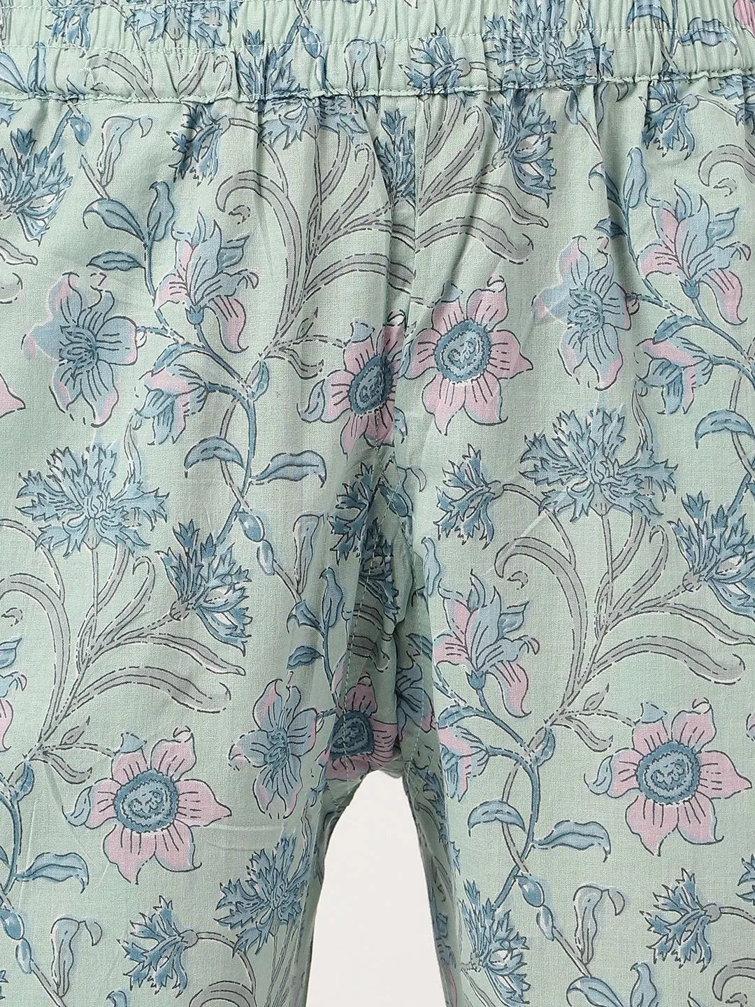 Jashvi Taurquoise Blue Printed Loungewear/Nightwear