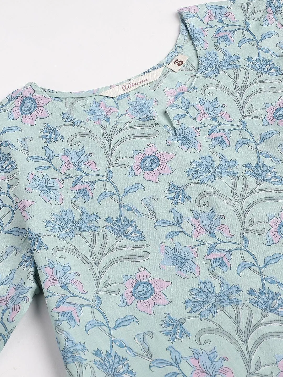 Jashvi Taurquoise Blue Printed Loungewear/Nightwear
