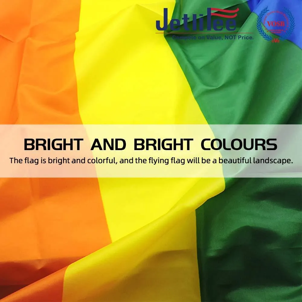 Jetlifee 3x5 FT Rainbow Flag Flags with Sturdy Brass Grommets
