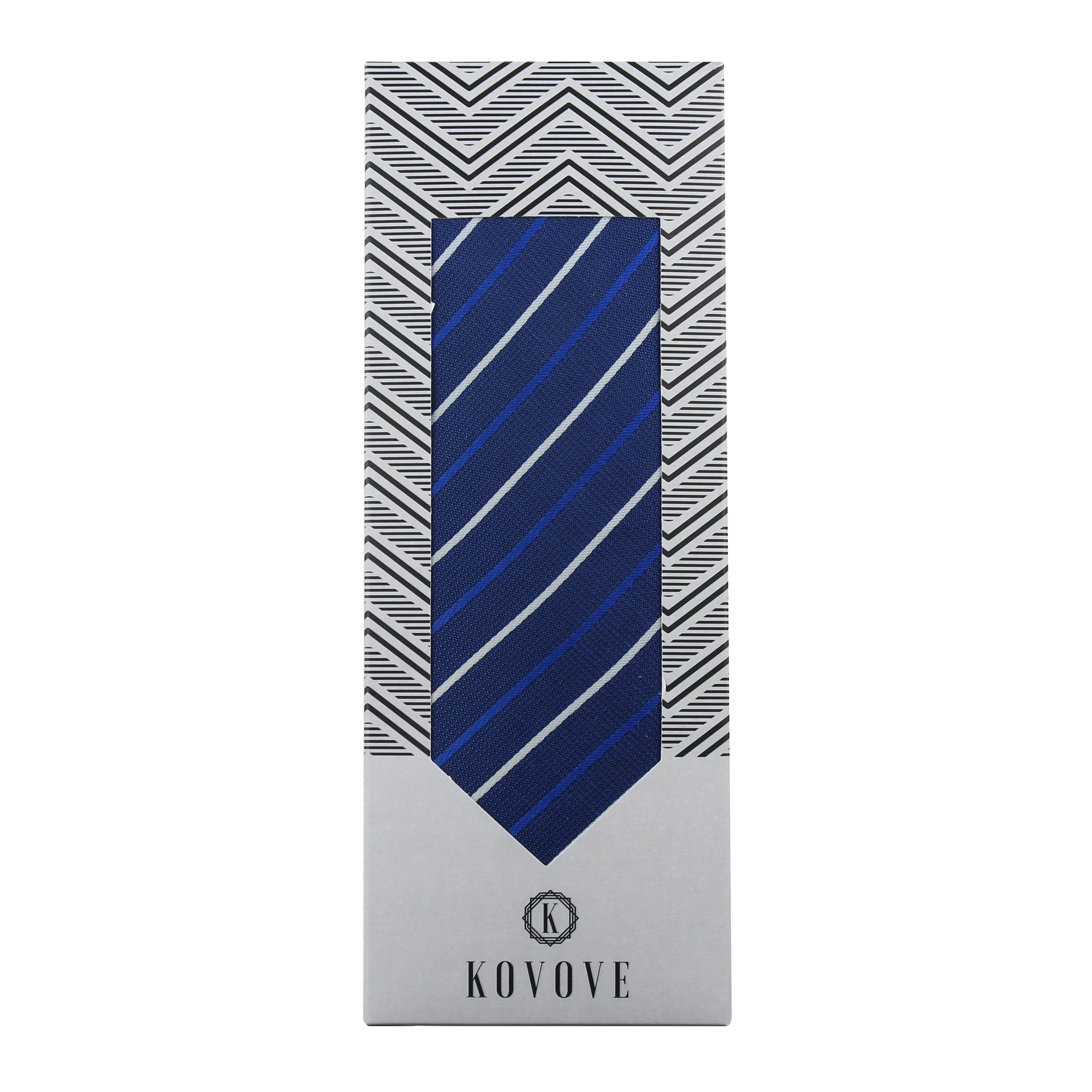 Kovove Elegant Stripes Blue Necktie for Men