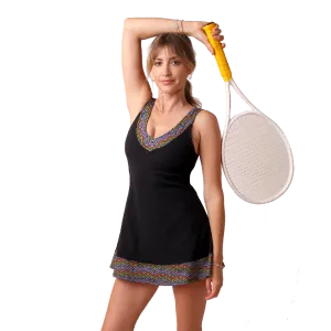 Ladies Laurel Canyon 1972 Active Dress - Black