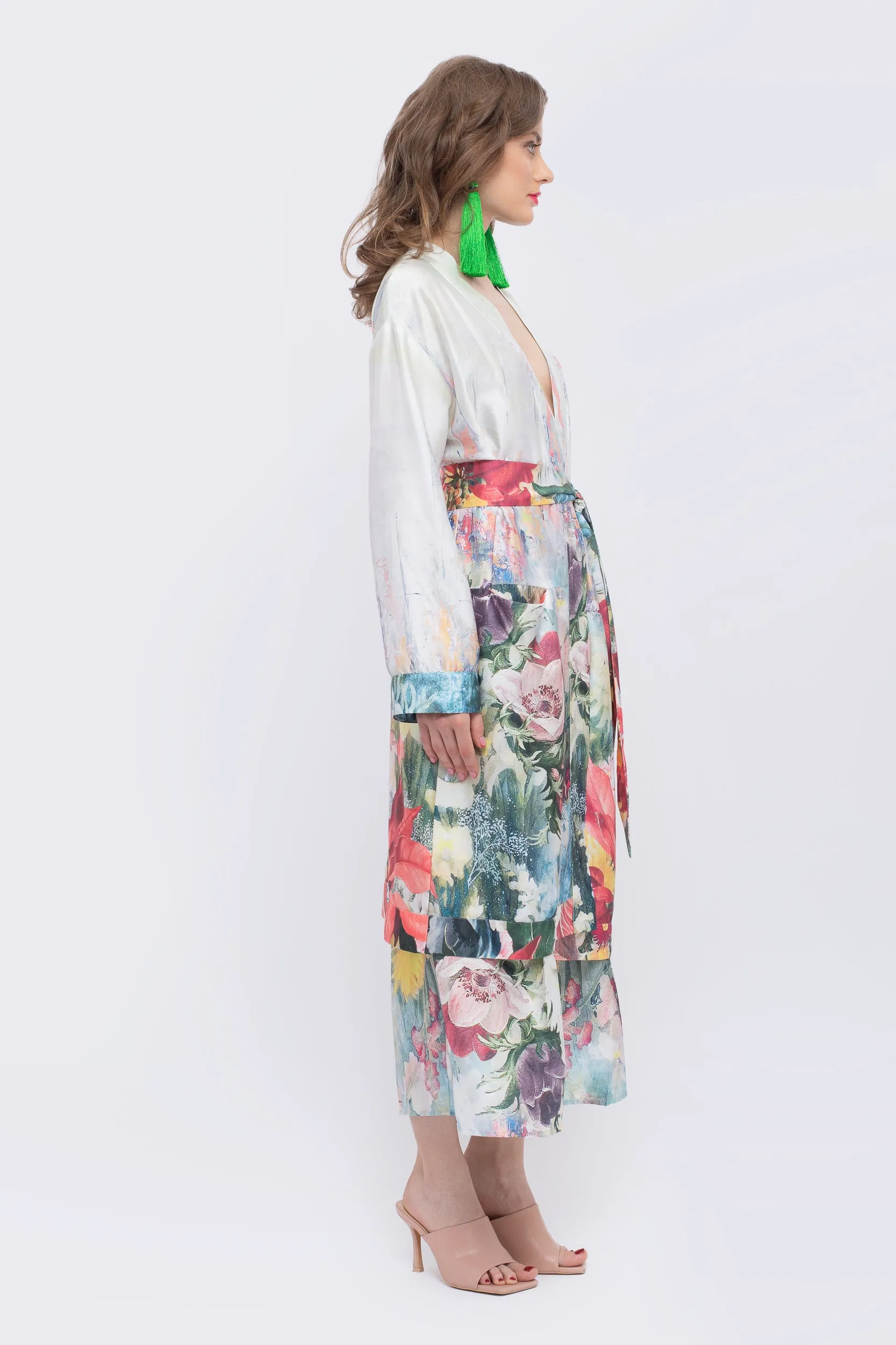 Magnolia Floral Print Painter's Robe