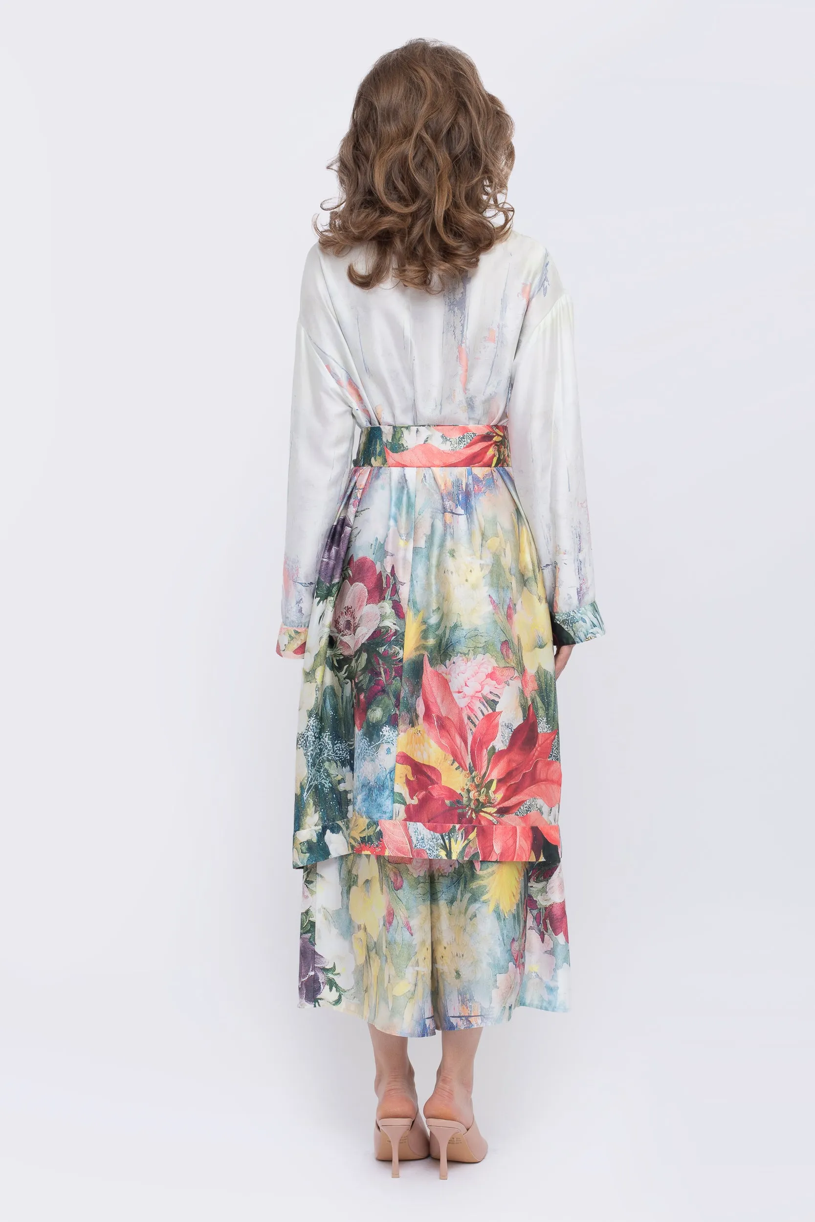 Magnolia Floral Print Painter's Robe