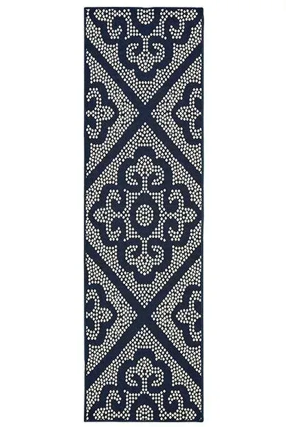 Marina 3804B Navy Ivory Rug