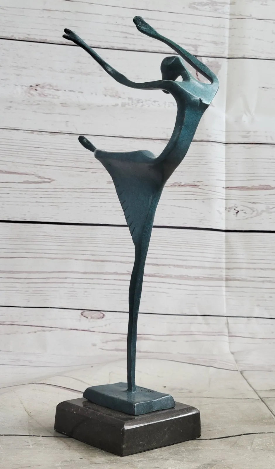 Milo`s Abstract Woman Sculpture: Handmade Bronze Art with Special Patina - Fine Art Collectible