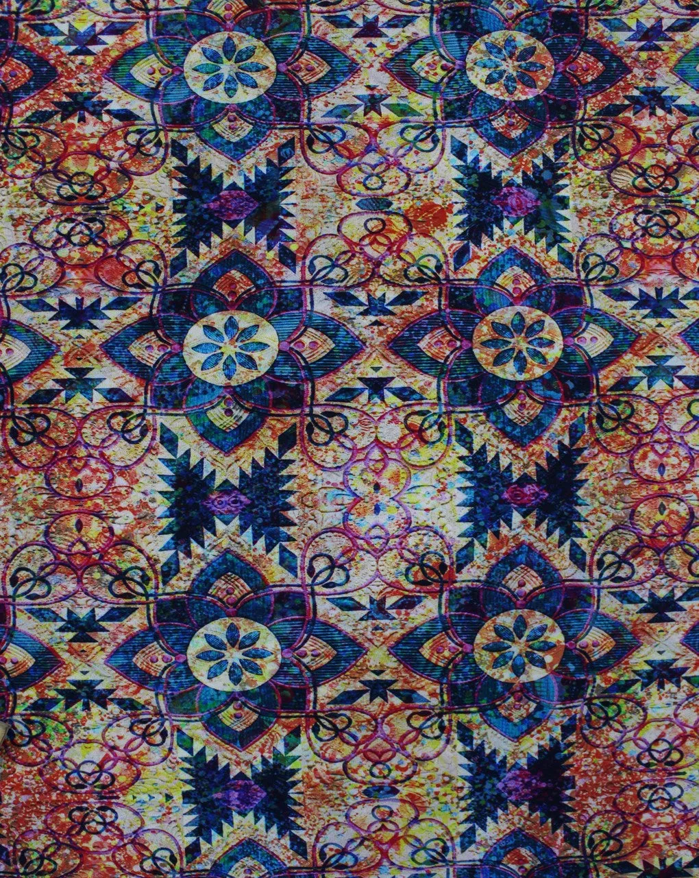 Multicolor Floral Design Polyester Crepe  Digital Printed Fabric