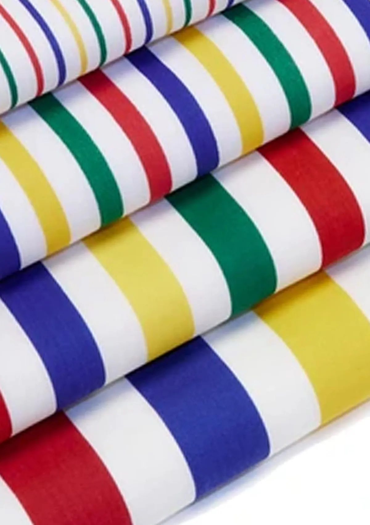 Multicoloured Stripes Polycotton Print Fabric Rainbow Horizontal Lines 45" D#173