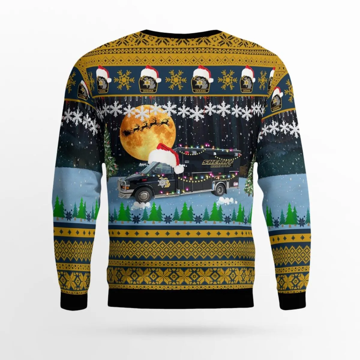 Oceana County Sheriff, Hart, Michigan Christmas All Over Printed Ugly Sweater