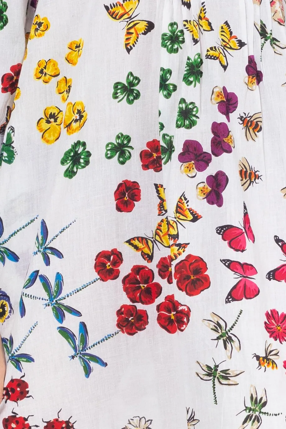 Painted Lady Sleeveless Printed Dress with Butterflies