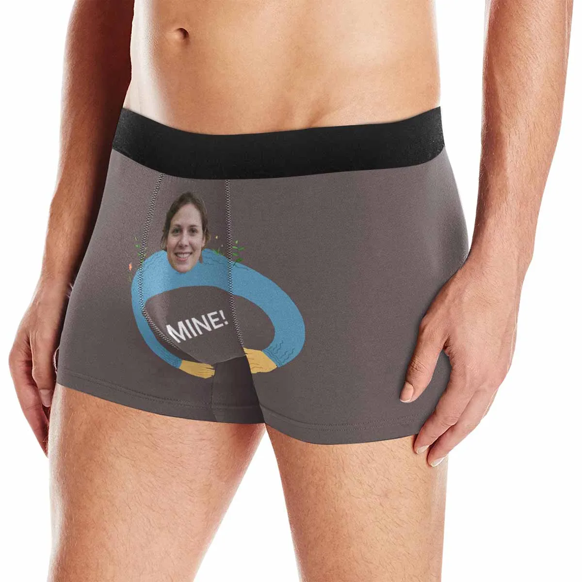 Personalized Men's Boxer Briefs Custom Face Mine Hug Underwear for Boyfriend Husband Men Best Gift for Him