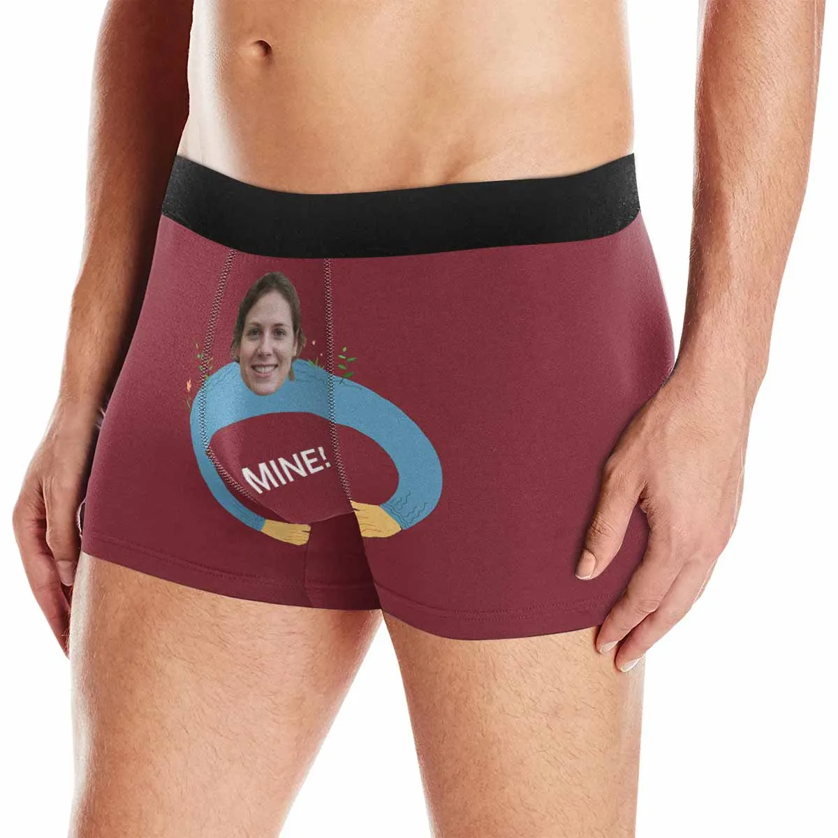 Personalized Men's Boxer Briefs Custom Face Mine Hug Underwear for Boyfriend Husband Men Best Gift for Him