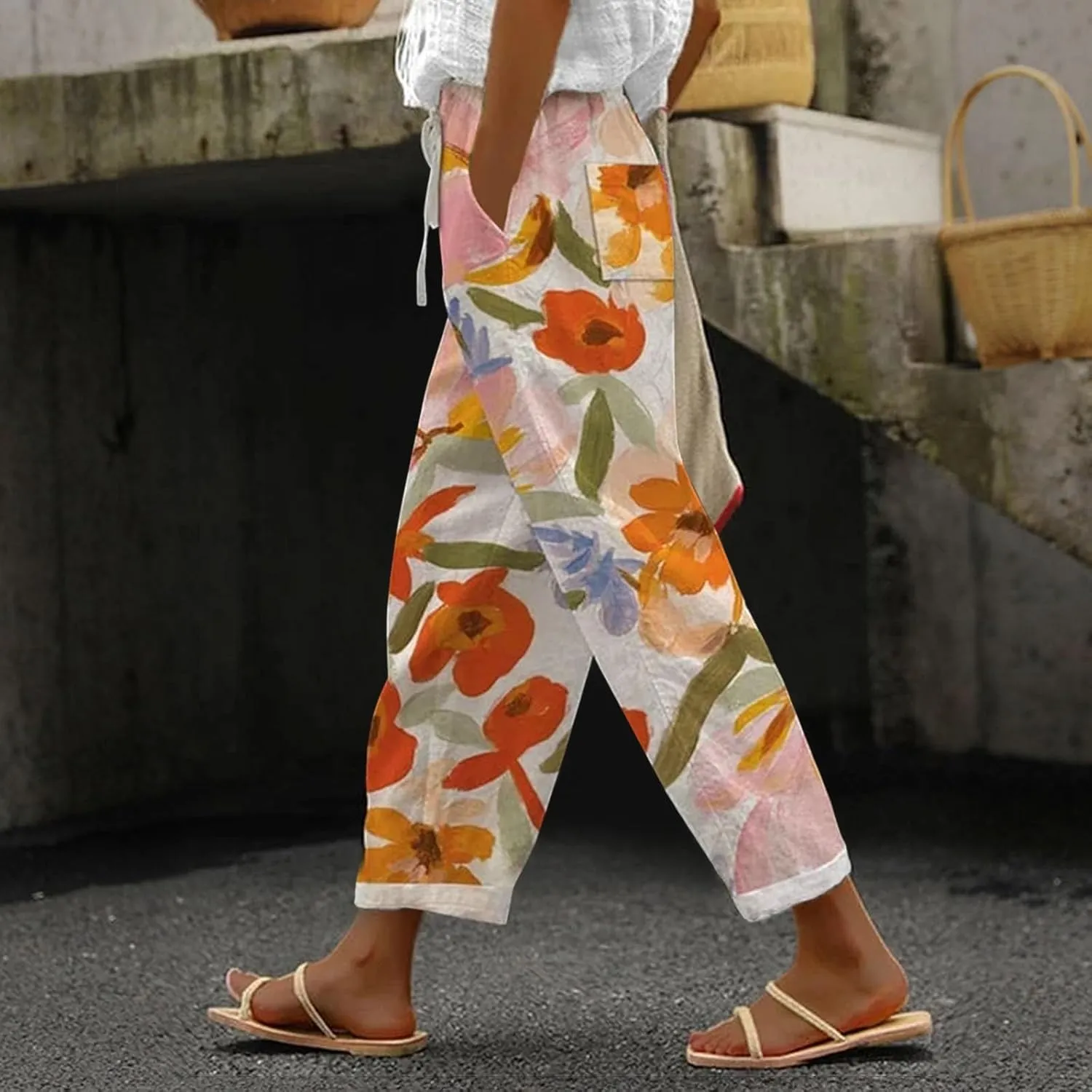 Petite Linen Pants for Women Sleeve Independence Day American Flag Print Family Print Pants Petite Linen Pants for